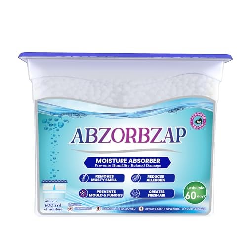 ABZORBZAP أبزوربزاب ماويستشر آبزوربر مع الفحم النشط | يمتص 600 مل من الرطوبة | مزيل رطوبة للخزانة، غرفة المعيشة والخزائن | يحمي من الرطوبة والعفن والفطريات والروائح الكريهة | - Image 1