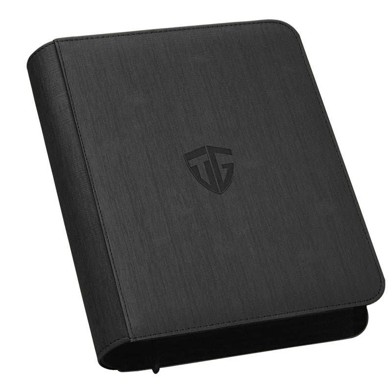 TCGUARD Toploader Binder,Holds 112 Toploaders, 4 Pocket Top Loader Binders for 3" x 4" Rigid Card Holders for Trading Cards or Sports Cards Binders (Black) - Image 1