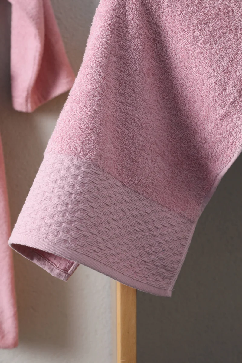 Favora Tuwa L Size Cotton Single Bathrobe Set - Powder