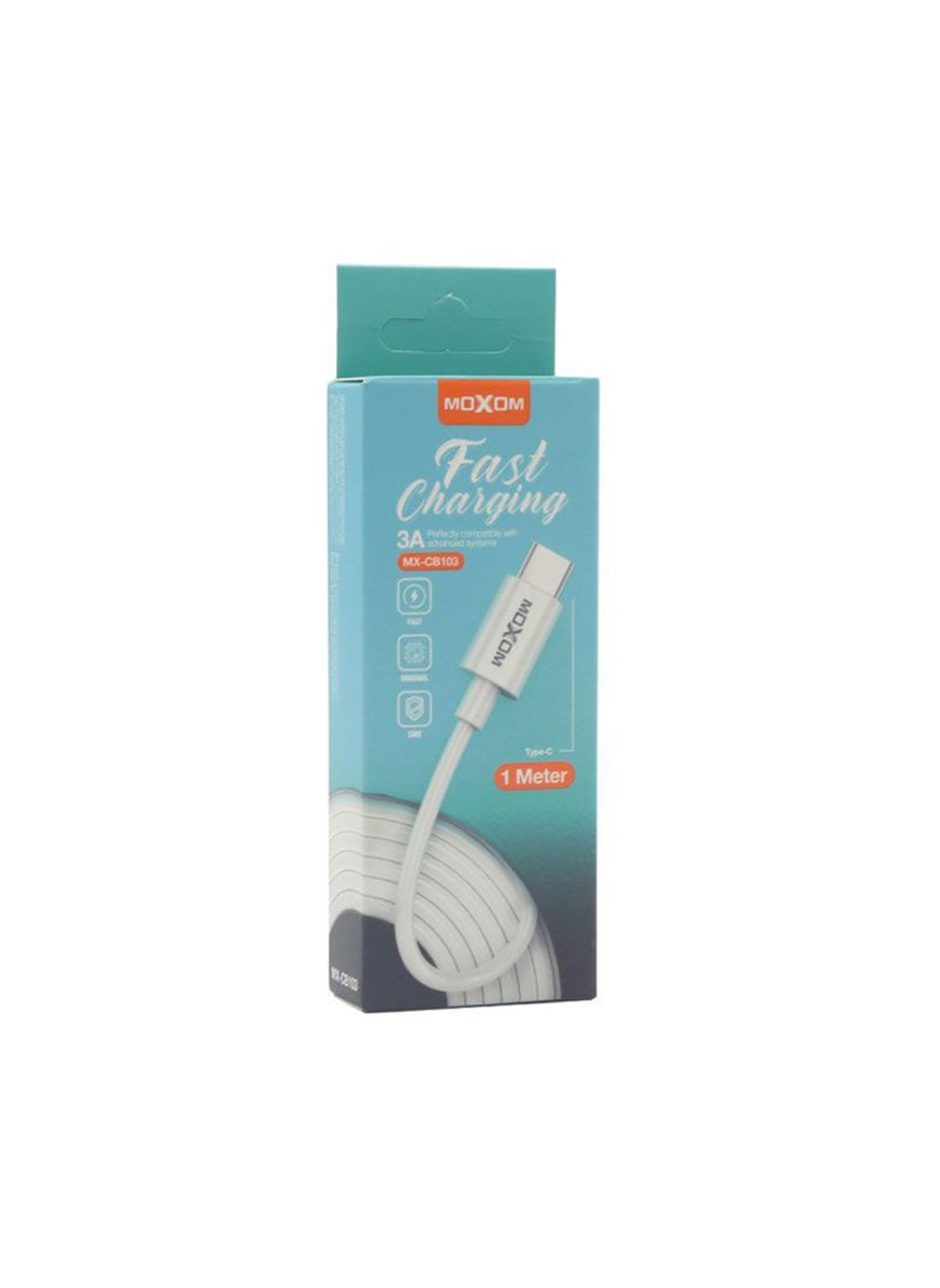 MOXOM MX-CB103 1 Meter Charging Cable, White  - Image 1