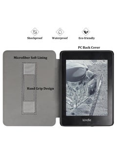 Excefore Case for 6.8" Kindle Paperwhite 11th Generation 2021 Signature Edition PU Leather Cover with Hand Strap 2023 Release, Magical Flowers  - Image 3