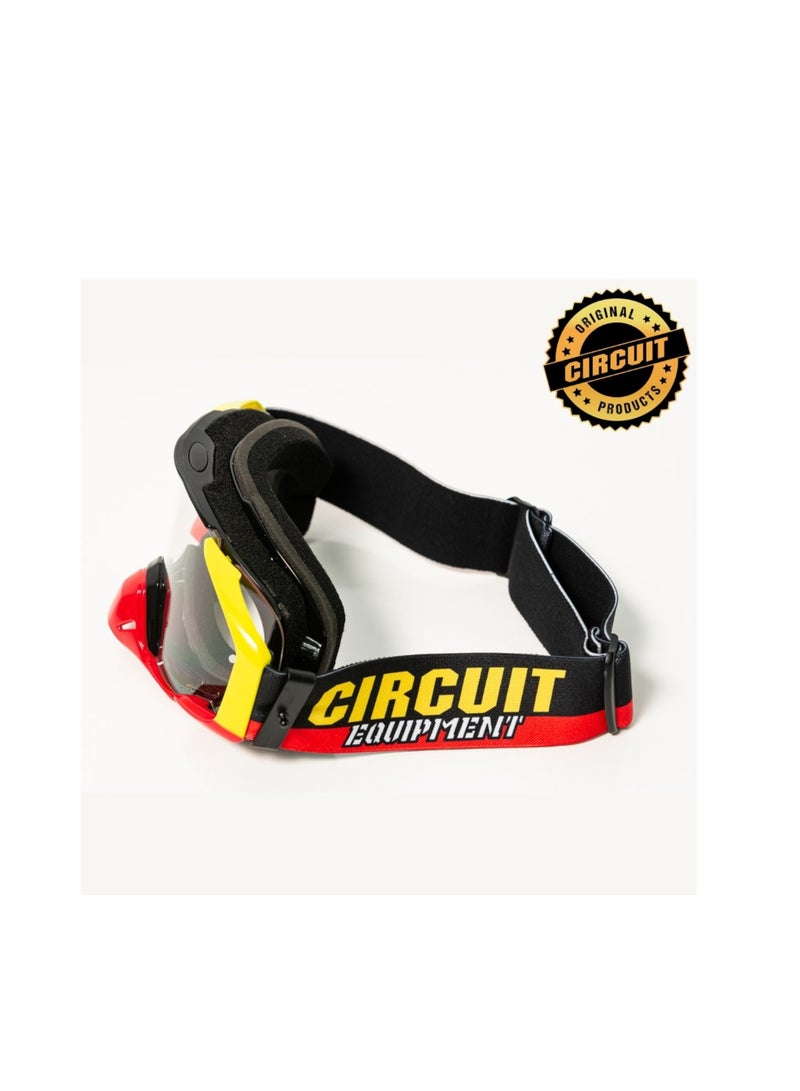 CIRCUIT Equipment Occhiali Motocross Goggles Circuit Quantum-N Yellow/Red - Image 2