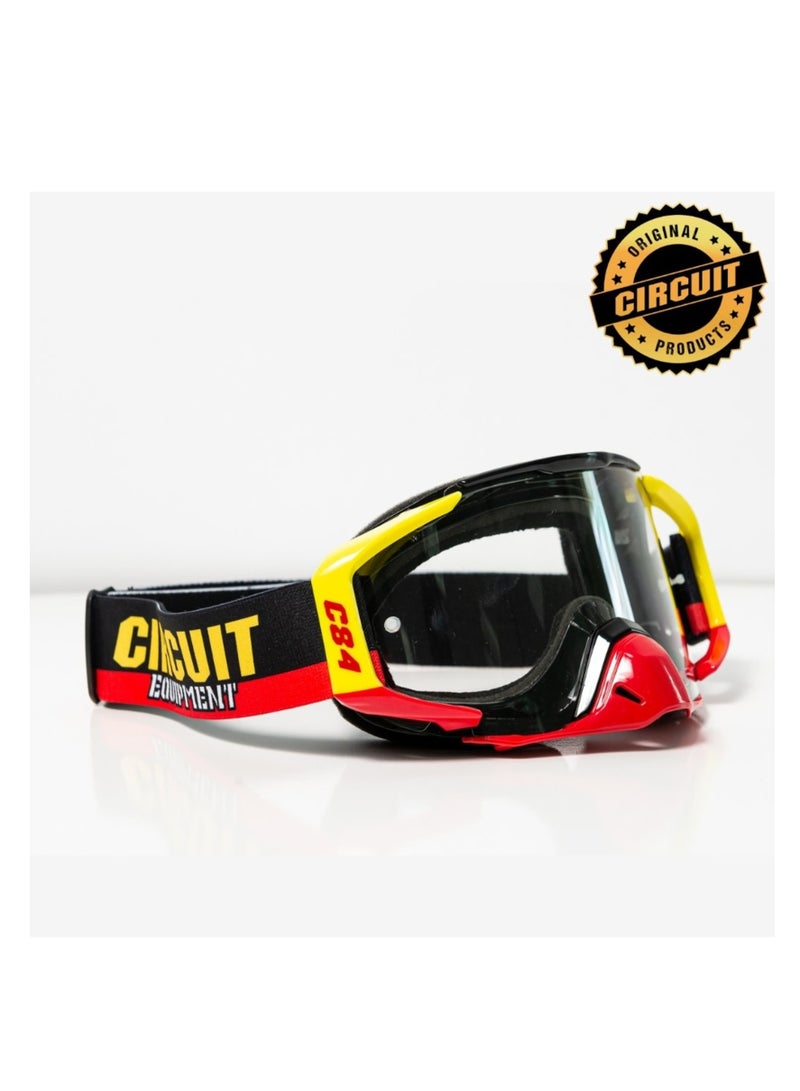 CIRCUIT Equipment Occhiali Motocross Goggles Circuit Quantum-N Yellow/Red - Image 1