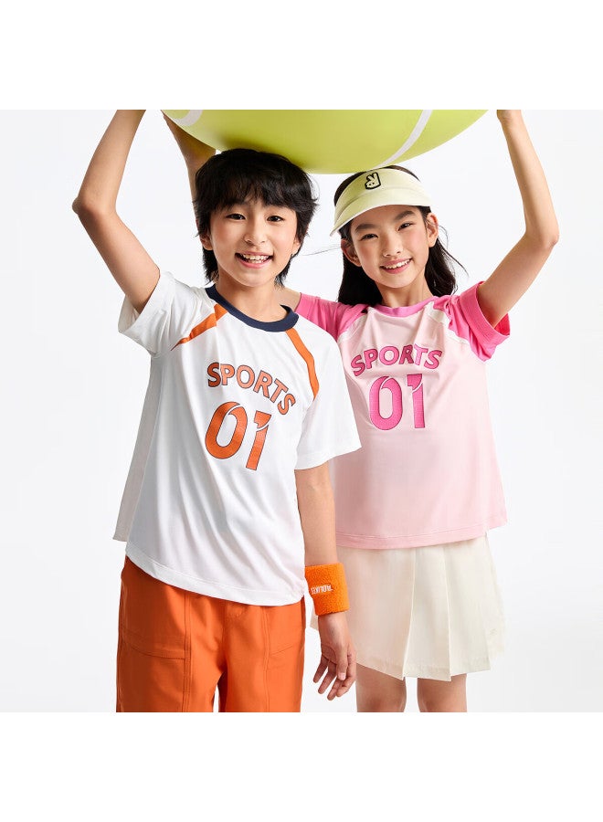 Annil Children'S Wear Boys And Girls Round Neck Short-Sleeved T-Shirt Summer New Breathable Cool Feeling Sports Wind Elasticity - Image 3