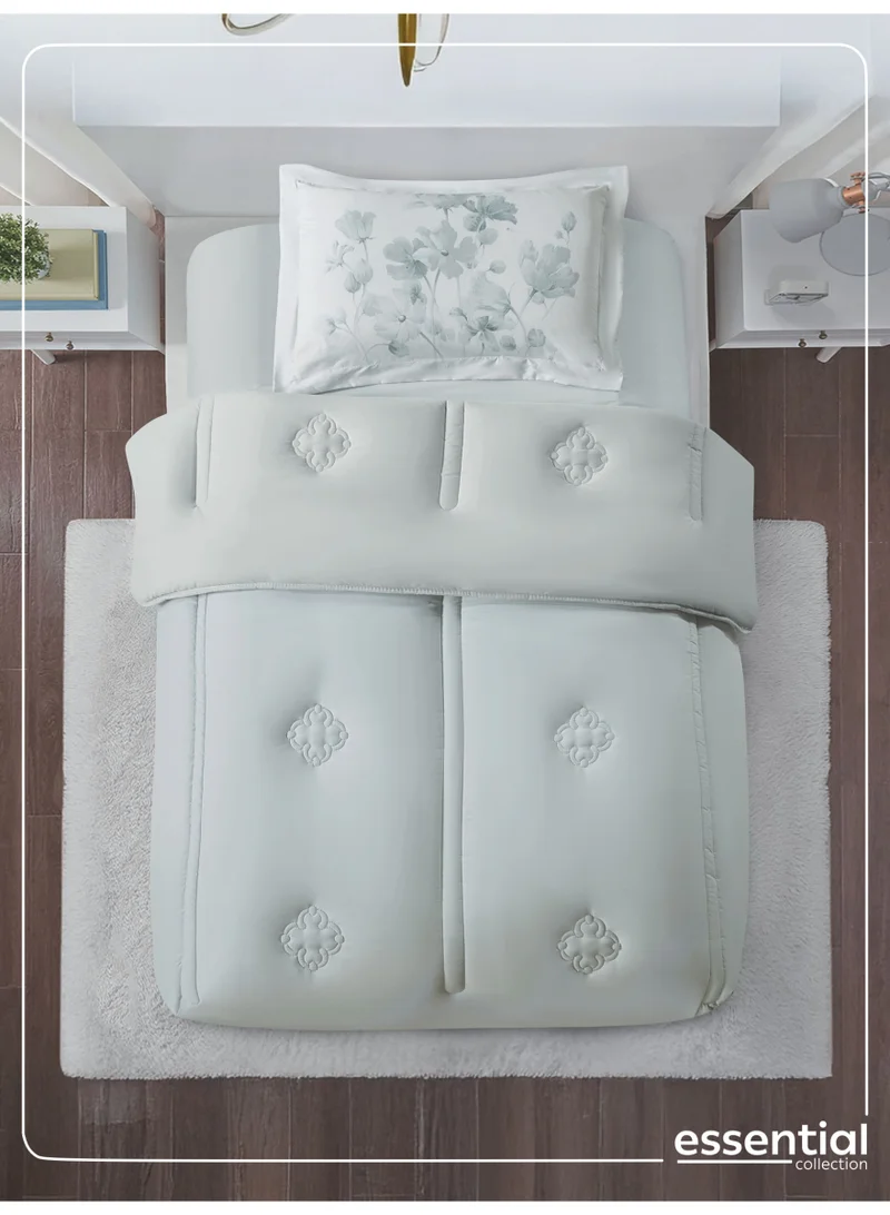 دوناتيلا طقم مفرش ريجنت قطعتين مقاس مفرد ونص 170 × 230 سم بحشوة ثابتة رمادي