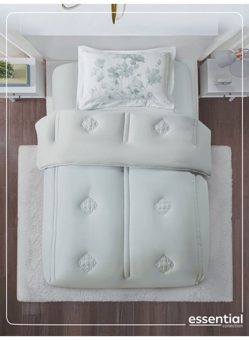 دوناتيلا طقم مفرش ريجنت قطعتين مقاس مفرد ونص 170 × 230 سم بحشوة ثابتة رمادي - Image 1