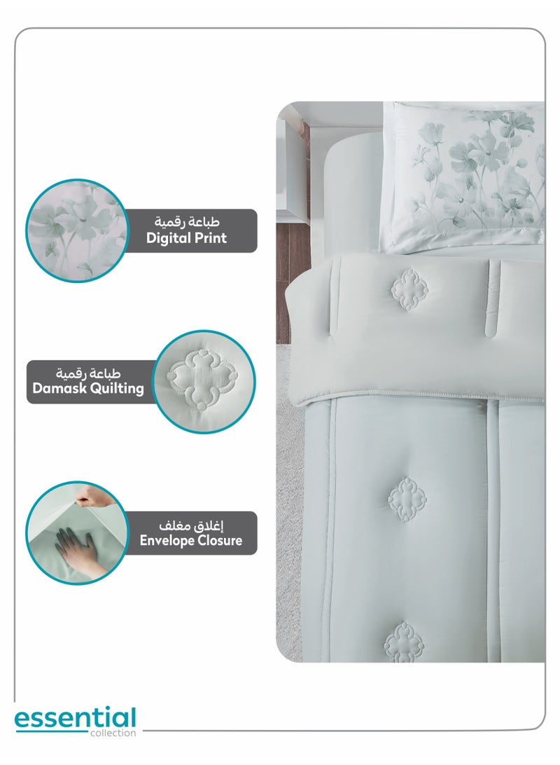 دوناتيلا طقم مفرش ريجنت قطعتين مقاس مفرد ونص 170 × 230 سم بحشوة ثابتة رمادي - Image 5