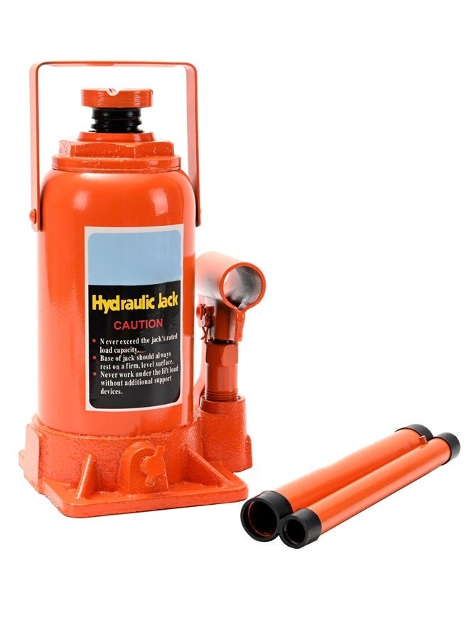 Hydraulic Bottle Jack - 20 Ton Capacity Heavy Duty Hydraulic Welded Bottle Jack with Safe Bypass Valve, Adjustable Top Screw, Wide Stable Base, and Pump Handle for Auto Repair and Workshop Use - Image 1