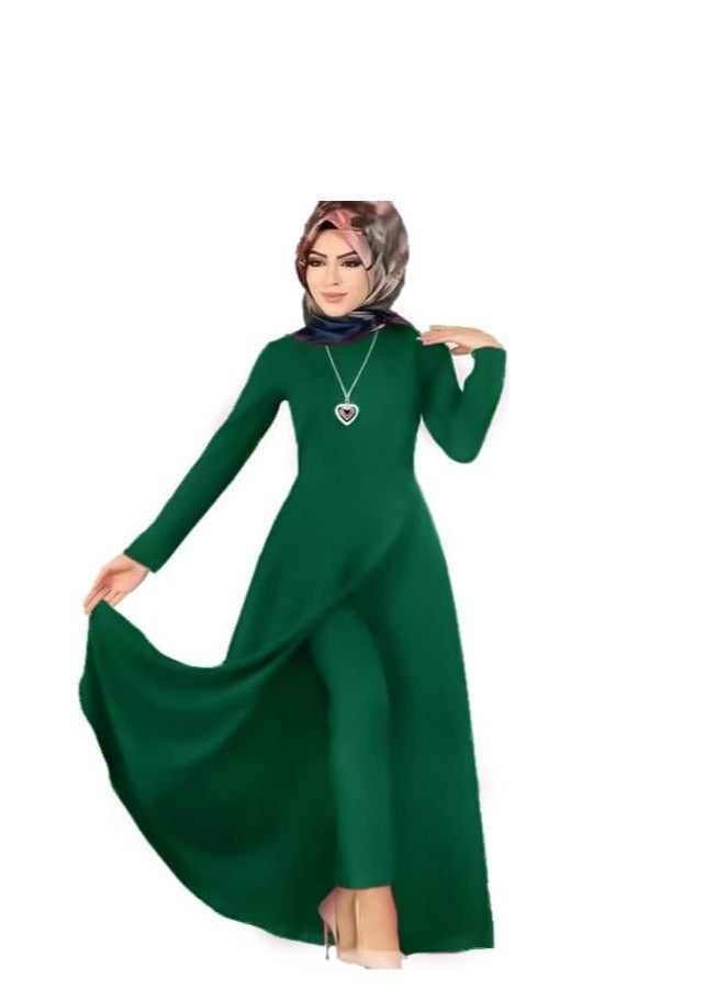 Women's set: long open dress and pants  - Image 1