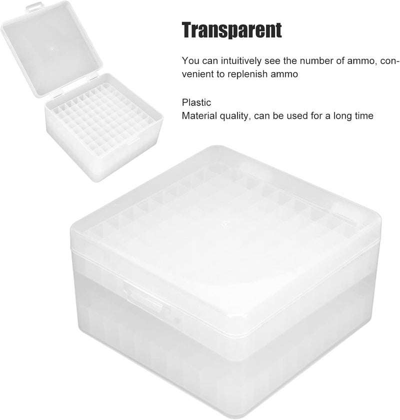 OUKA Short Ammunition Loading Box, Effective Sorting Transparent Wear Resistant Plastic Portable EVA Foam Sponge Ammo Box for Outdoor Fight - Image 3