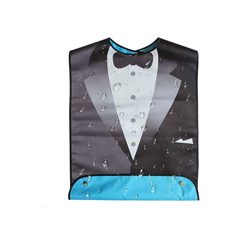 Zikra Adult Bibs, Waterproof Bandana Elderly Bib, Washable And Reusable Adjustable Protector Bibs, Bow Tie Design, Suit Adult Bibs for Men & Women for Eating- 1 Pcs - Image 1