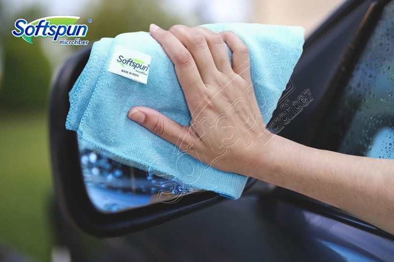 SOFTSPUN Microfiber Cloth - 5 pcs 40x40 cms 340 GSM Multicolor! Thick Lint & StreakFree Multipurpose Cloths Automotive Microfibre Towels for Car Bike Cleaning Polishing Washing & Detailing - Image 5