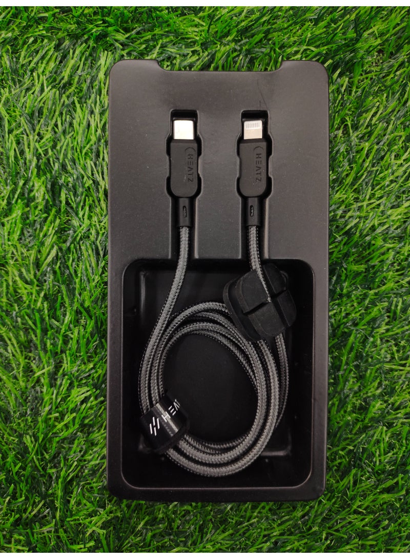 HEATZ ZC32 Nylon Fast Charging Cable 6A/30W | Durable Braided USB-C to Lightning Charger Cord for iPhone, iPad & More – High-Speed Data Sync - Image 1
