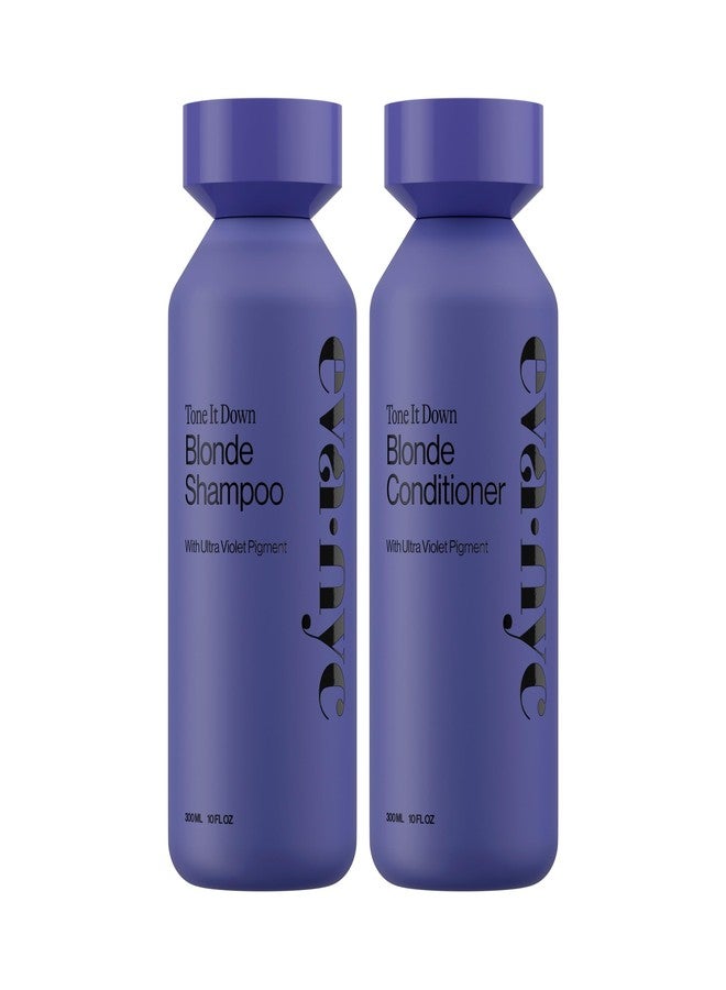 Eva NYC Purple Shampoo and Conditioner Set - Gentle, Anti-Brass Formula for Blonde, Gray, and Lightened Hair - Adds Shine, Softens, and Deep Conditions - Ginger Rose Scent - 10 fl oz (Pack of 2) - Image 1
