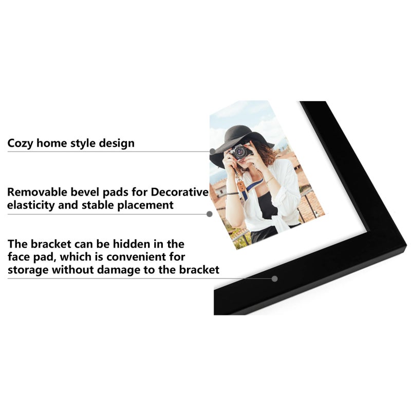 Picrit 10x10 إطار الصورة مجموعة من 12 عرض 5x5 مع حصيرة أو 10x10 بدون إطارات صور حصيرة لعرض تصاعد الجدار الأسود. - Image 3