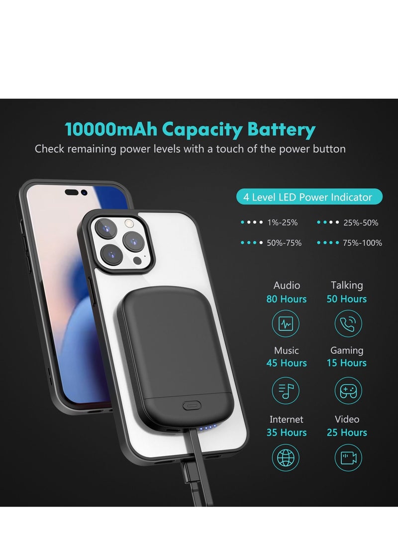 GULFLINK Wireless Magnetic Power Bank With Protection Case Cover 10000 mAh For iPhone 14 Pro Max Black - Image 2
