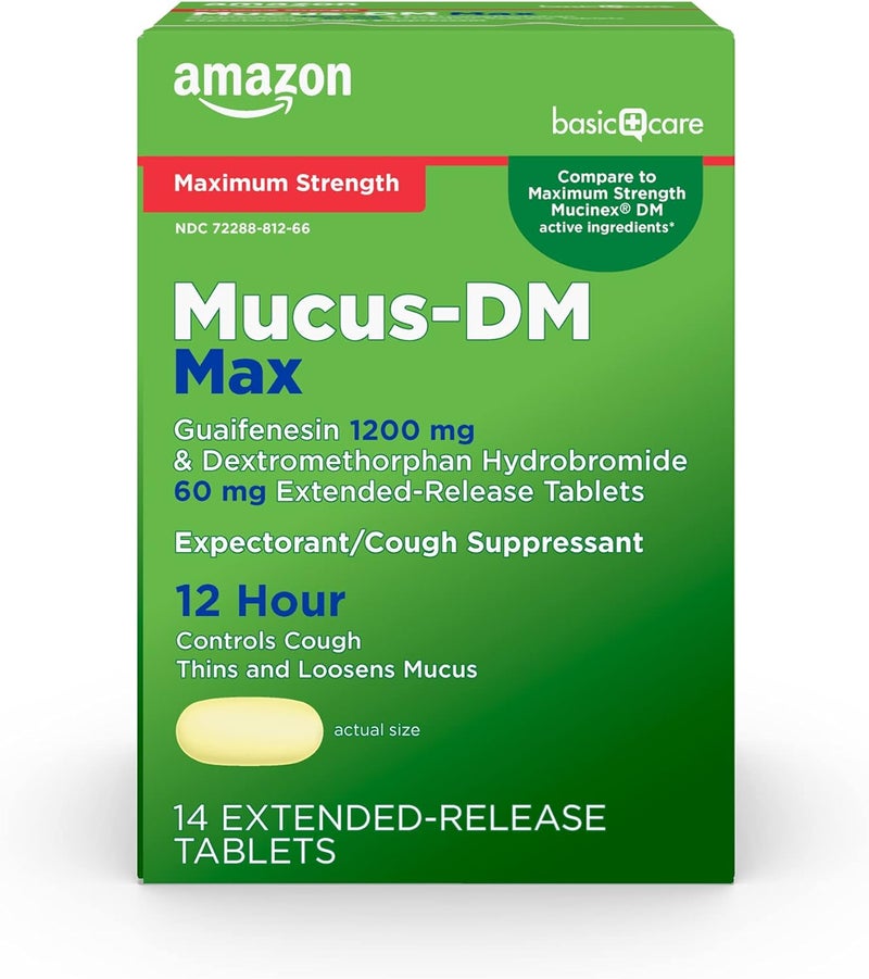 Care Maximum Strength Mucus DM Expectorant and Cough Suppressant 14 Tablets - Image 1