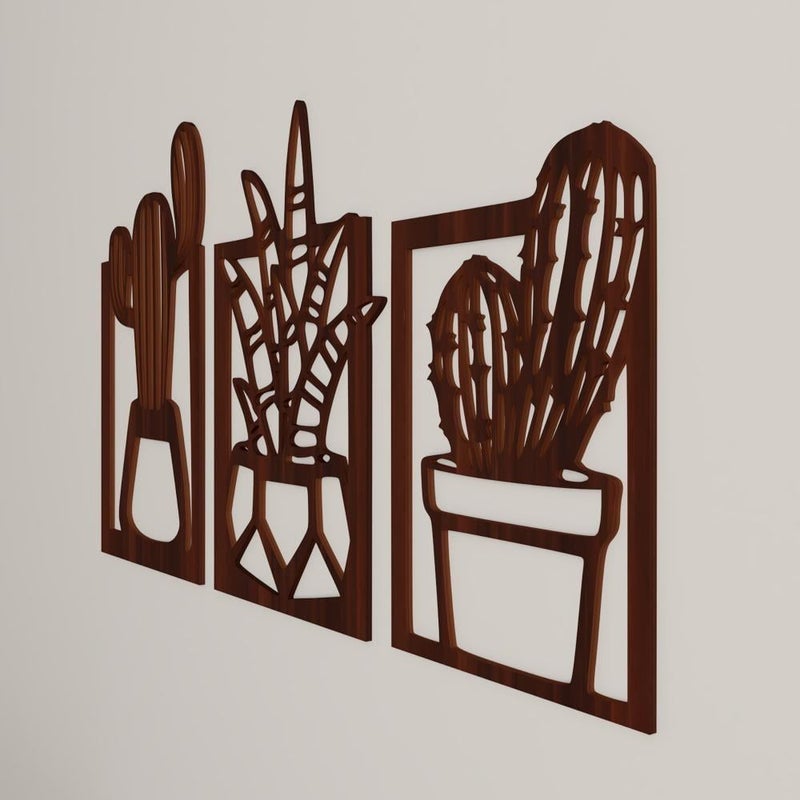 Marktna Wooden decorative sculpture in a cactus design - 99 x 59 cm - Image 3