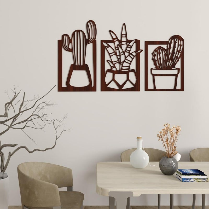 Marktna Wooden decorative sculpture in a cactus design - 99 x 59 cm - Image 1