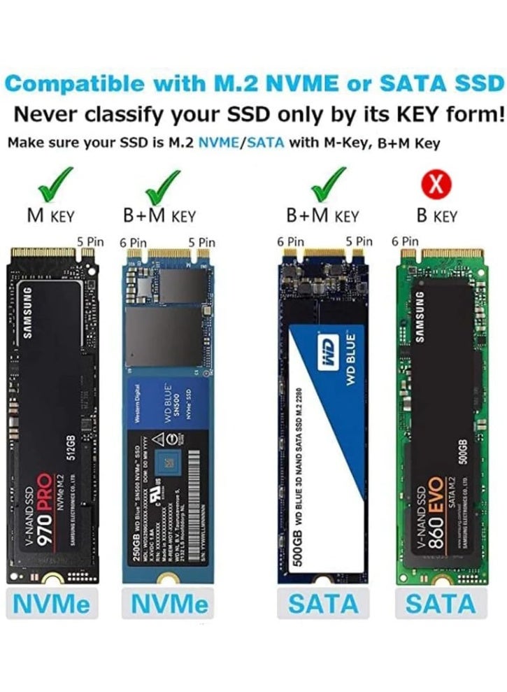 M.2 NVMe to USB-C Enclosure – Original High-Speed External SSD Adapter – 10Gbps Gen2 for PCIe M-Key Drives - Image 2