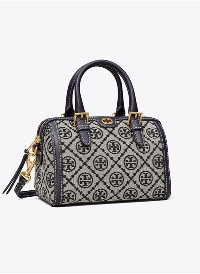 TB Women's T Monogram Jacquard Barrel Petite Bag Tory Navy