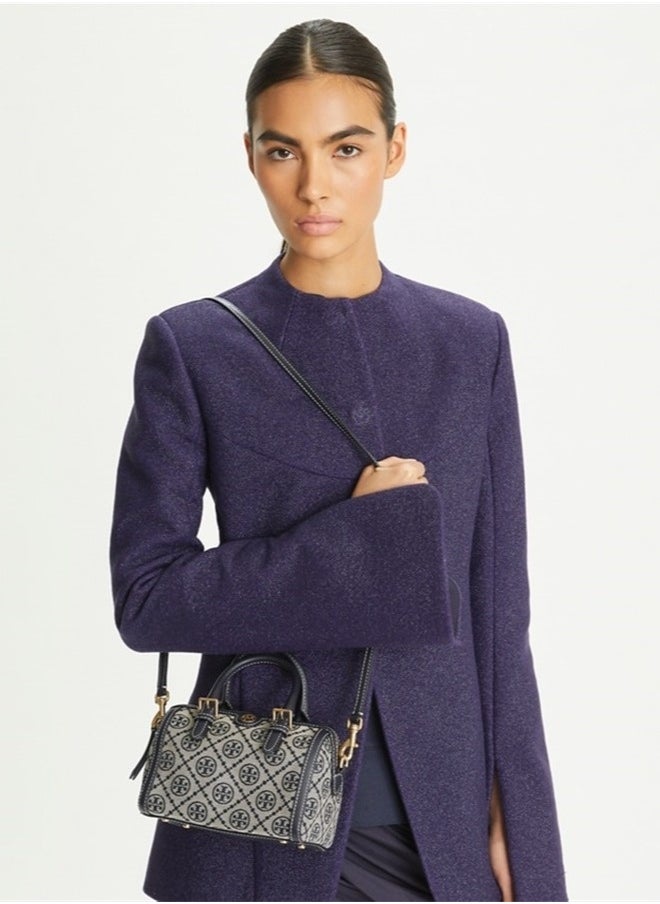 TB Women's T Monogram Jacquard Barrel Petite Bag Tory Navy