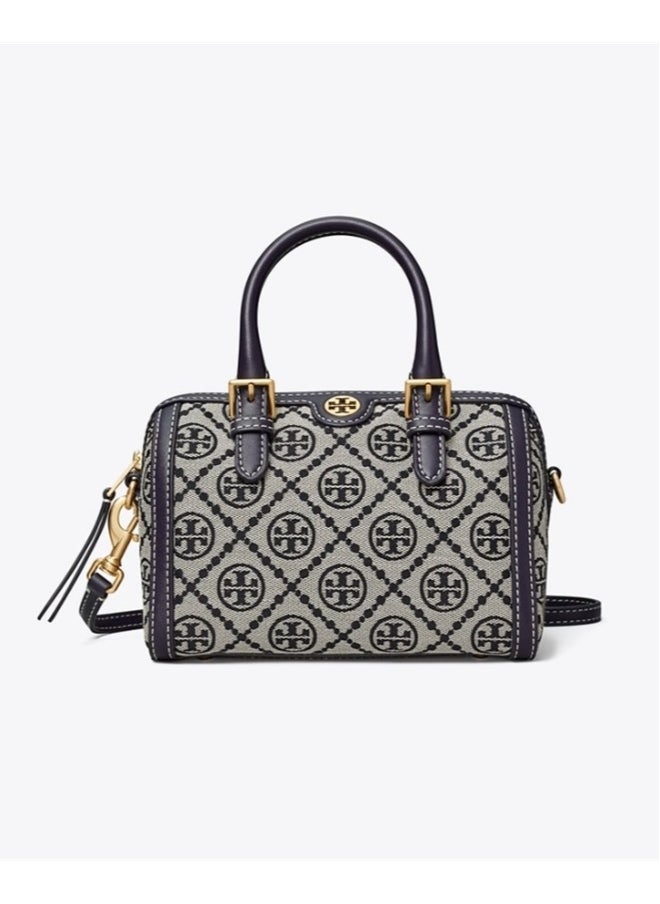 TB Women's T Monogram Jacquard Barrel Petite Bag Tory Navy
