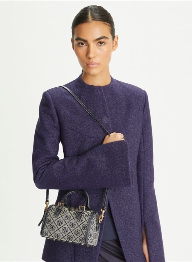TB Women's T Monogram Jacquard Barrel Petite Bag Tory Navy - Image 1