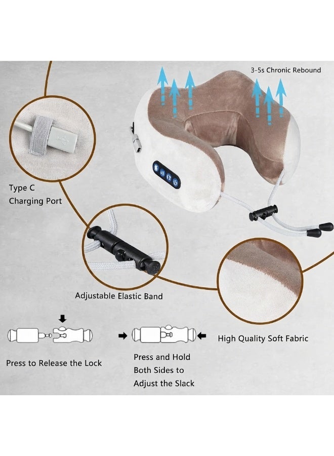 RechargElectric Neck Massager with 3 Force Levels and 3 Modes Rechargeable Deep Tissue Kneading Massage Pillow for Pain Relief at Home and Officeeable electric neck massage pillow - three levels and modes for deep tissue massage - practical and easy to use for pain relief - Image 5
