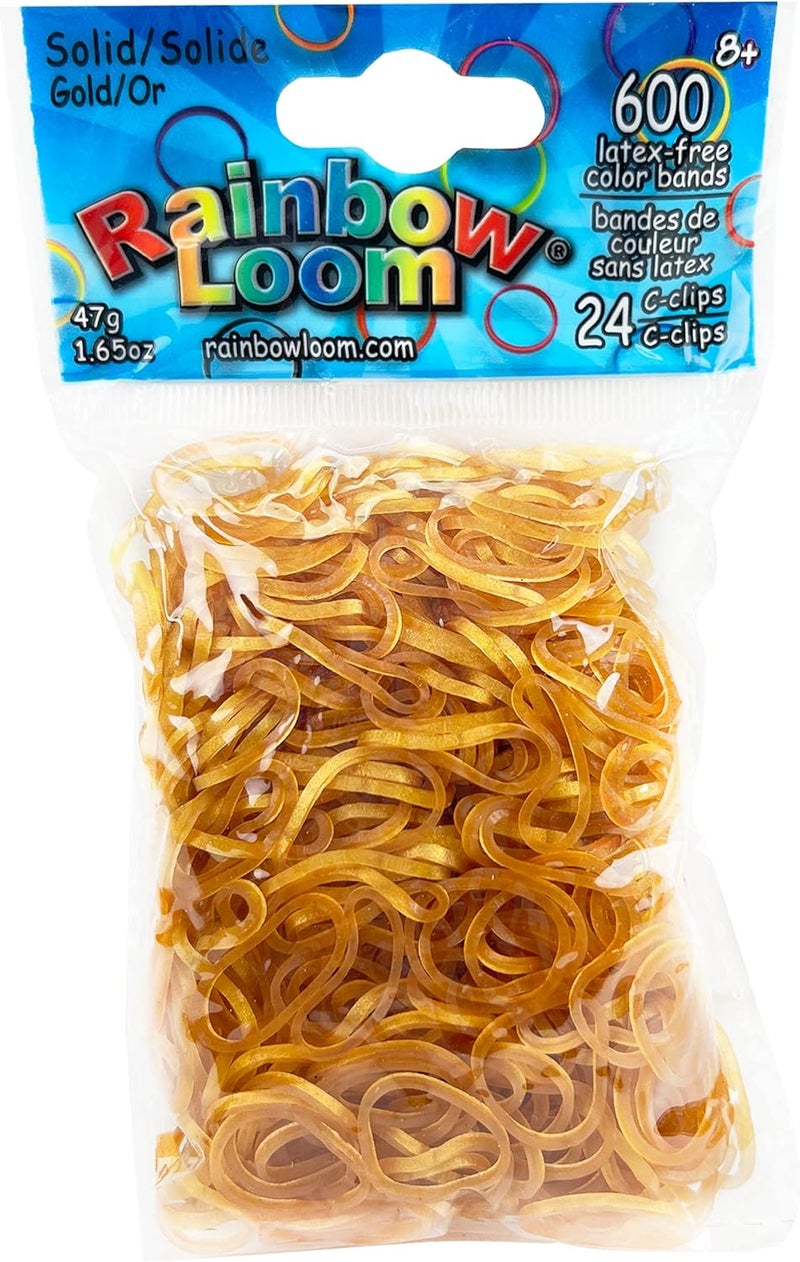 راينبو لووم أشرطة مطاطية ذهبية من Rainbow Loom مع 24 مشبك من نوع C (عدد 600) - Image 1