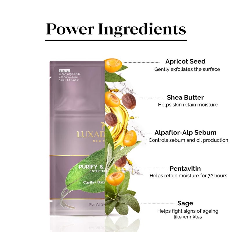 LuxaDerme LuxaDerme 3Step Korean Facial Kit  Deep Cleansing  Acne Control  Purifying Facial for Oily  AcneProne Skin  Brightening  Glowing Skin Treatment  AtHome Spa Facial Kit Pack of 5  - Image 3