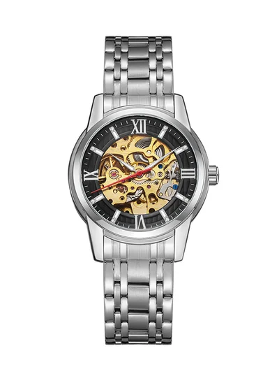 كينيث سكوت ساعة ميكانيكية رجالية من الفولاذ المقاوم للصدأ - - مم