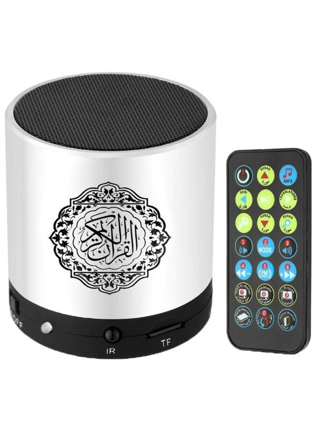 NIBEMINENT Hi-Fi Sound Quran Bluetooth Speaker With Remote Silver/Black 