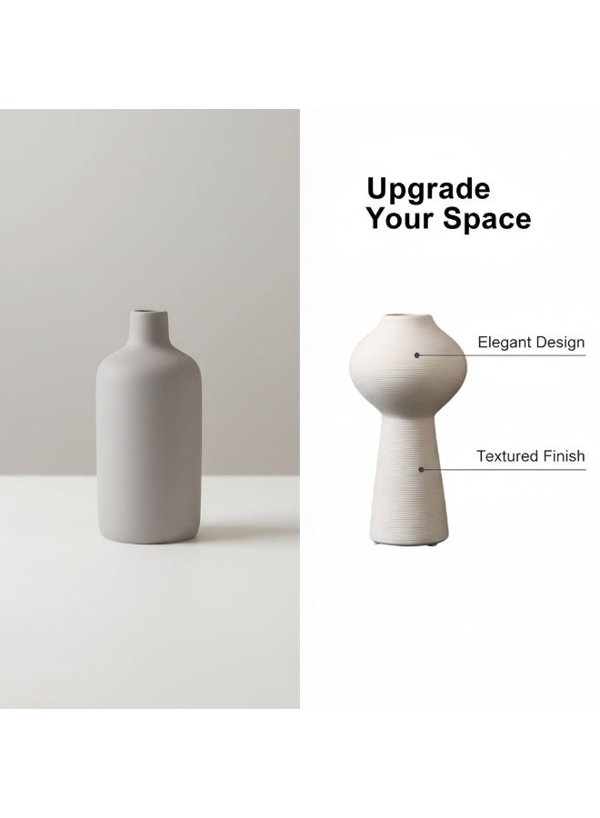 Bluejw طاولة طعام قهوة مبتكرة بتصميم عصري بسيط مع مزهرية سيراميك بيضاء لتزيين المنزل - Image 3