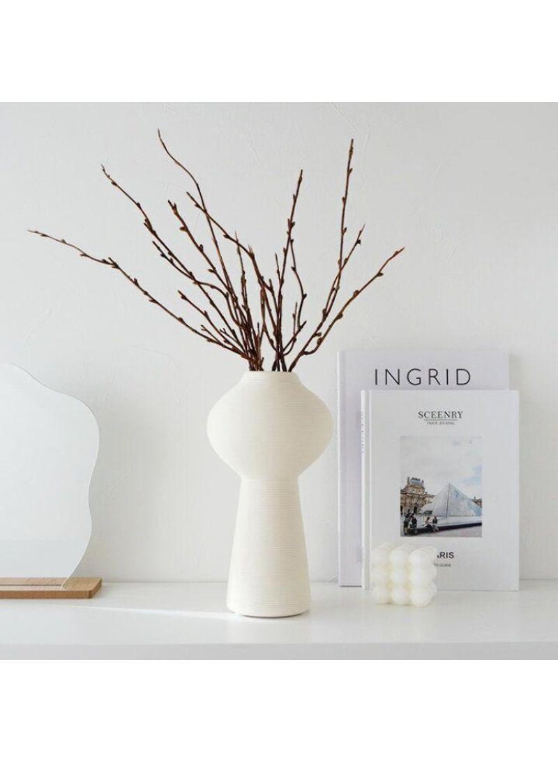 Bluejw Modern Minimalist Living Room Creative Dining Table Coffee Table Home Decoration White Ceramic Vase - Image 4