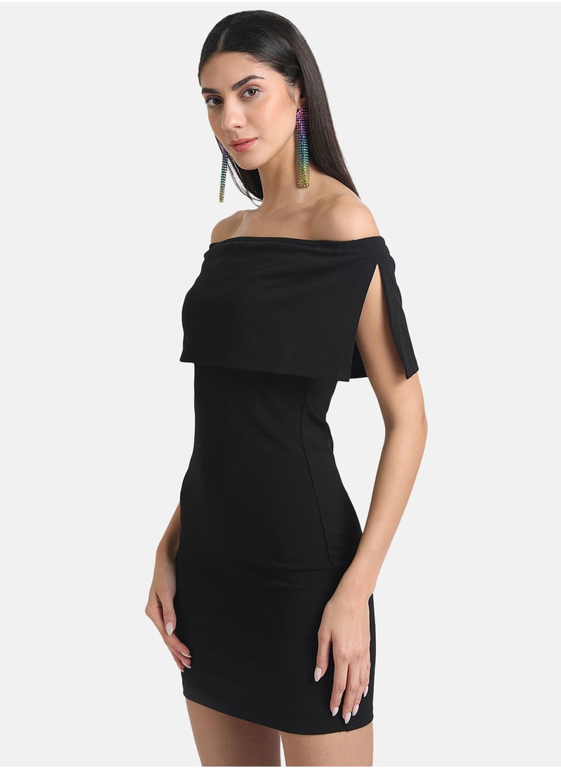 Kazo - Off-Shoulder Double Layer Mini Dress - Image 1