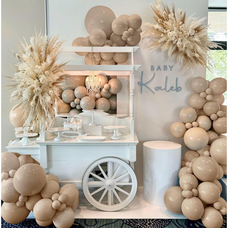 IHEPYQ Tan Balloons Double Stuffed Nude Brown Garland Apricot Different Sizes Neutral Balloon Arch Kit for Teddy Bear Baby Showers Woodland Jungle Themed Birthdays Boho Party Decorations - Image 2