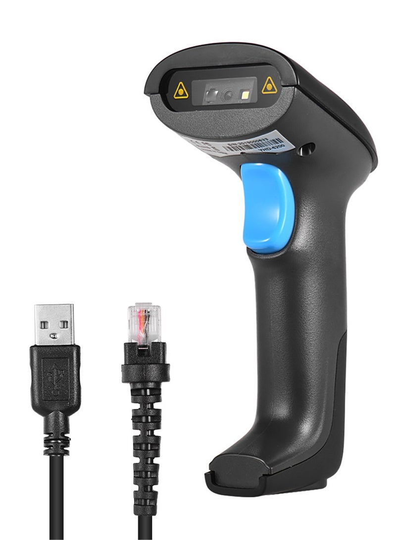 ماسح ضوئي محمول USB سلكي CMOS لرموز الباركود 1D 2D QR مع كابل USB للتوصيل والتشغيل للدفع عبر الهاتف المحمول وشاشة الكمبيوتر لمتاجر السوبر ماركت ومتاجر التجزئة والمخازن - Image 1