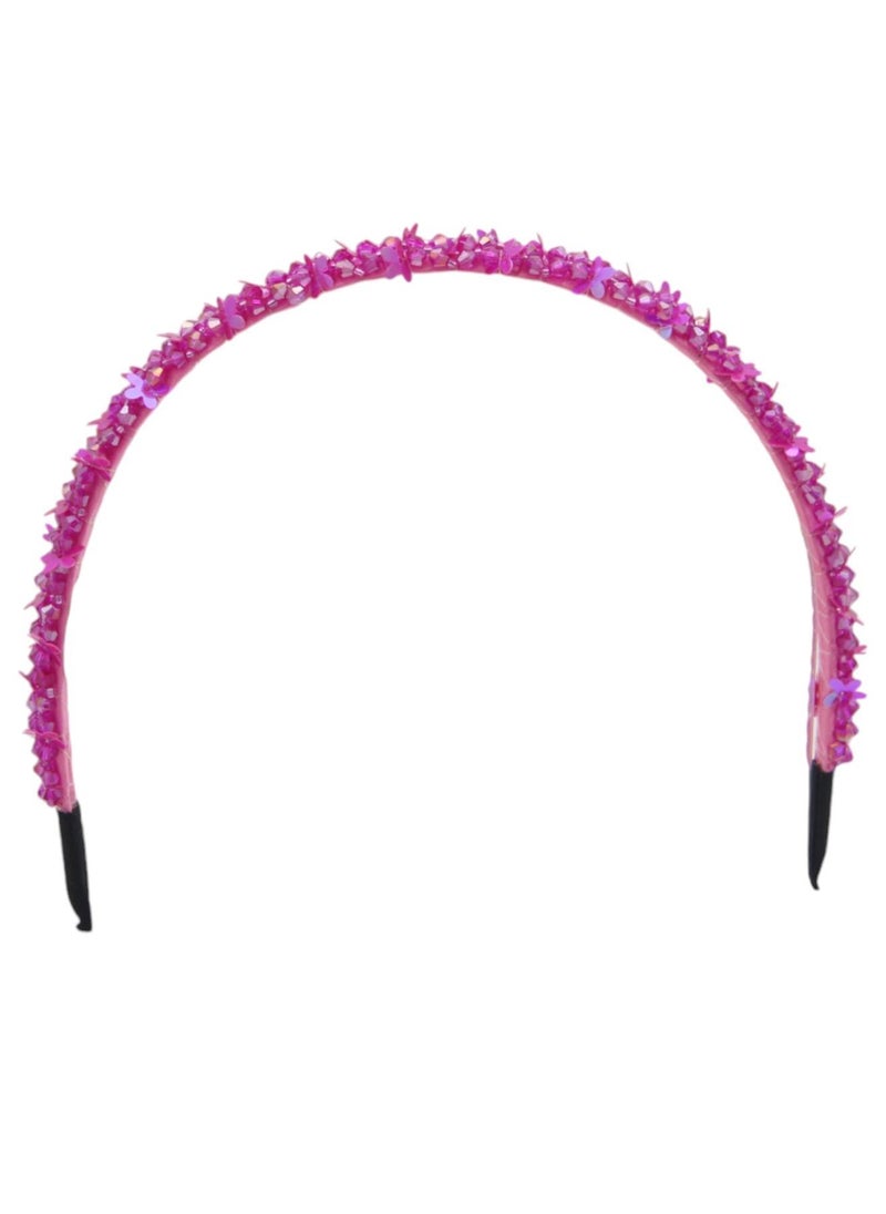 D'Daniela - Headband Anna For Girls Butterfly Dark Pink - Image 1