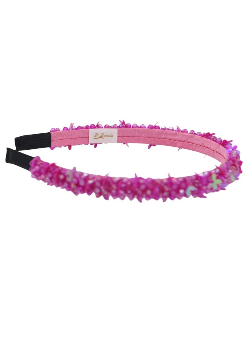 D'Daniela - Headband Anna For Girls Butterfly Dark Pink - Image 1