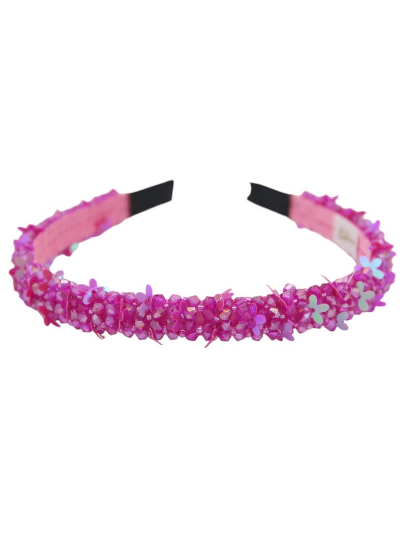 D'Daniela - Headband Anna For Girls Butterfly Dark Pink - Image 1