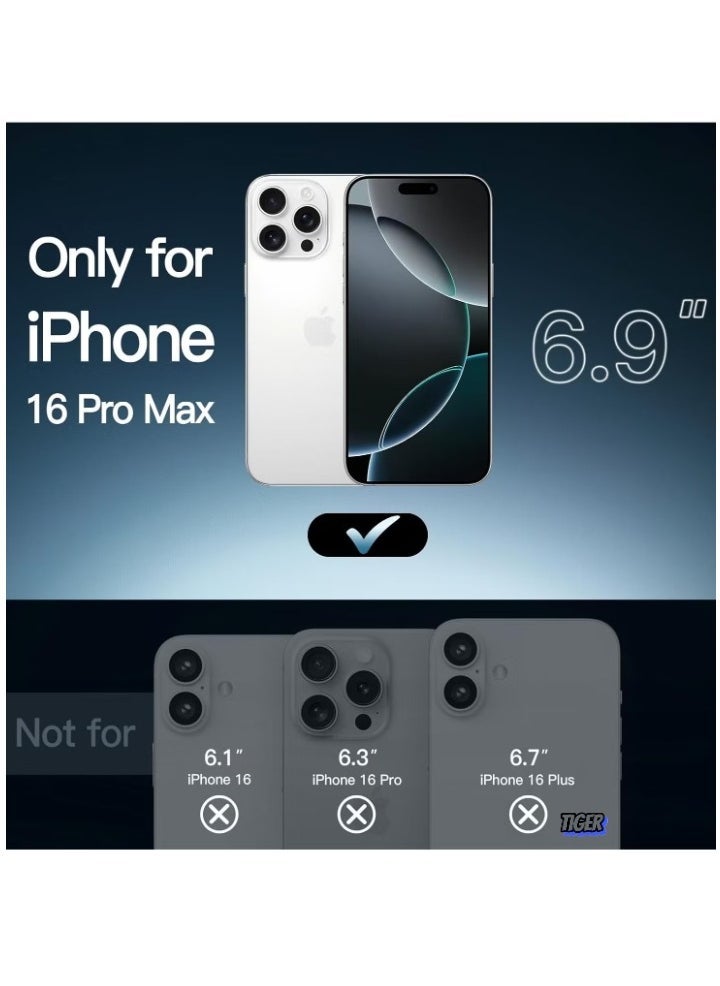 JAJEEK iPhone 16 Pro Max Case – 2 Pack Tempered Glass Screen Protectors, 2 Camera Lens Protectors, Non-Yellowing Shockproof Bumper Protective Case Cover for Apple iPhone 16 Pro Max 6.9 Inch - Image 2