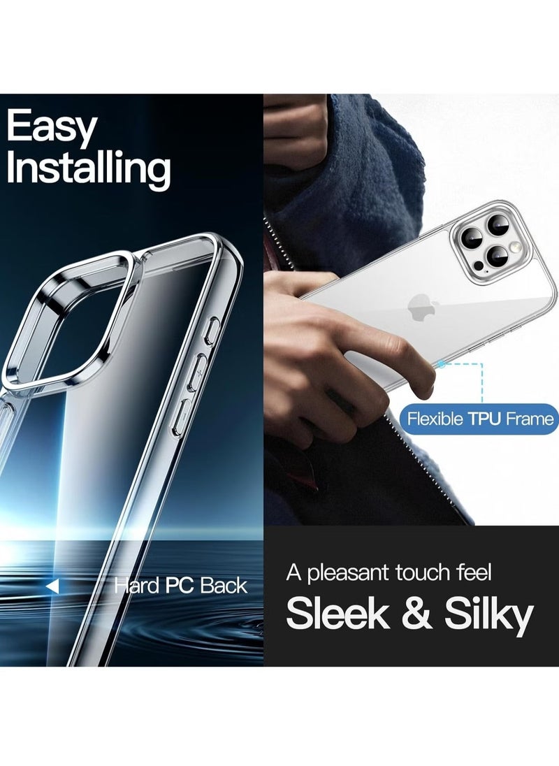 JAJEEK iPhone 16 Pro Max Case – 2 Pack Tempered Glass Screen Protectors, 2 Camera Lens Protectors, Non-Yellowing Shockproof Bumper Protective Case Cover for Apple iPhone 16 Pro Max 6.9 Inch - Image 5