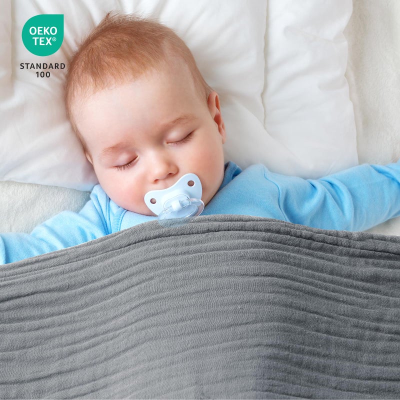 بي أتش إف شاش PHF التبريد رمي بطانية للنوم الساخن 60 ٪ Rayon مشتق من الخيزران 40 ٪ بطانية قطنية الصيف 4 طبقات شاش تنفس لأريكة السرير 50 ​​"" x60 "رمادية - Image 5