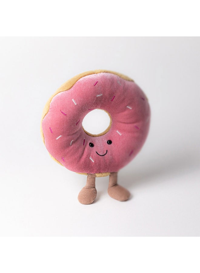 Jellycat دميّة الدونات أميوزابلز – لعبة محشوة ناعمة بأرجل كوردية، هدية عيد الحب لطيفة للأطفال والبالغين، مجموعة جليكات، 17 سم - Image 2