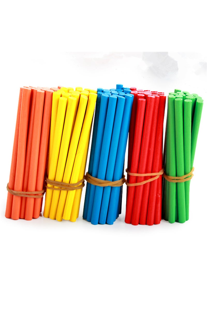 إيروريكس ١٠٠ قطعة من أعواد العد المصنوعة من الخيزران الملون، أدوات تعليمية مونتيسوري للرياضيات، عصا عد للأطفال - Image 3