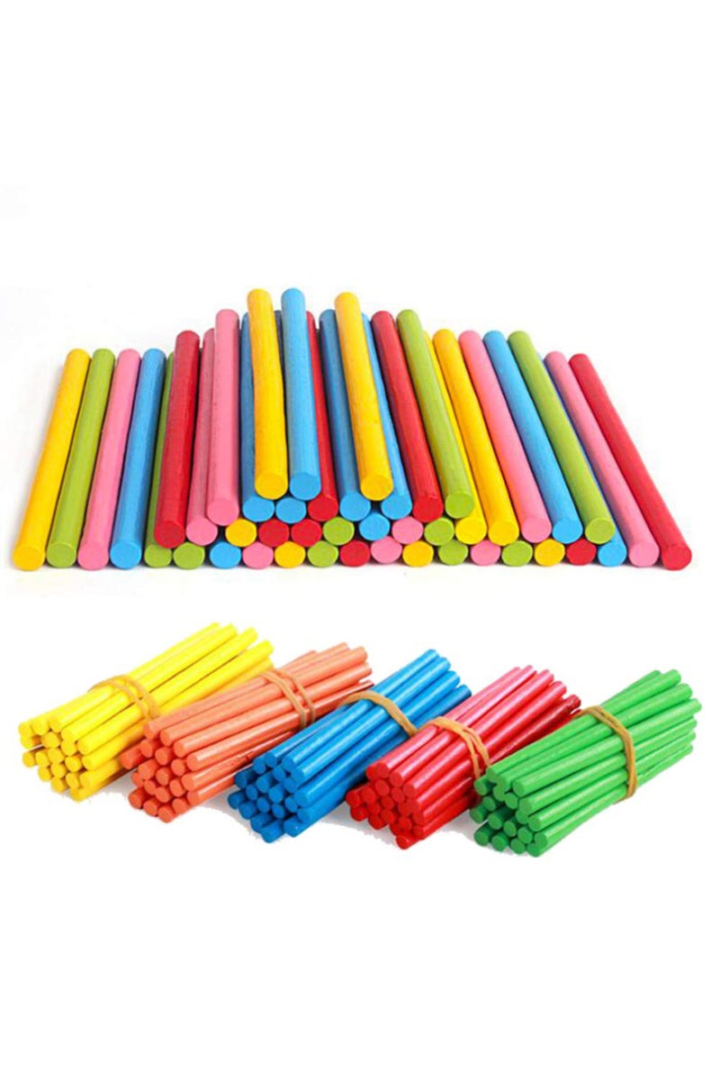 إيروريكس ١٠٠ قطعة من أعواد العد المصنوعة من الخيزران الملون، أدوات تعليمية مونتيسوري للرياضيات، عصا عد للأطفال - Image 2