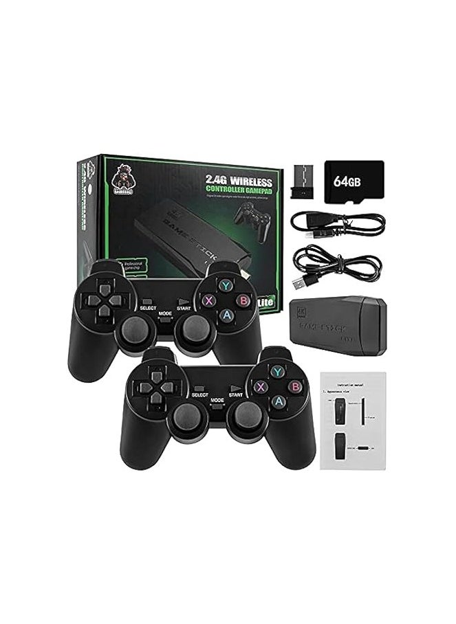 BESTIM INCUK Wireless Retro Game Console with Two 2.4G Wireless Controllers, Plug & Play Video Game Stick Built in 3500/10000+ Games,9 Classic Emulators, 4K High Definition HDMI Output for TV (64G)
