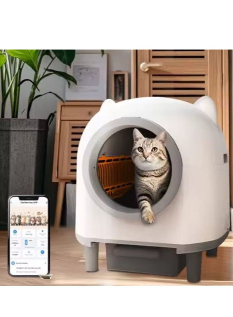 Smart Automatic Litter Box for Cats with App Control Odour Removal, Self-Cleaning  80L Sand Capacity  Travel Friendly 80L 8L Extra Large Capacity Automatic - Image 1