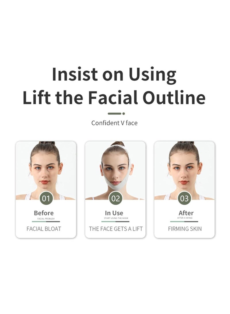 Generic Double Chin Reducer, V Line Mask Facial Slimming Strap, Reusable Face Lifting Belt, Chin Up Eliminator, Breathable & Comfortable, Anti-Sagging Jawline Shaper for Women & Men (Green)  - Image 4